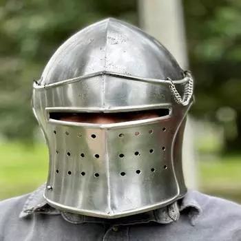 Шлем-барбют, фэнтезийный шлем рыцаря-тамплиера, шлем-доспех SCA для ролевых игр, средневековый шлем для Хэллоуина, древний носимый костюм для косплея