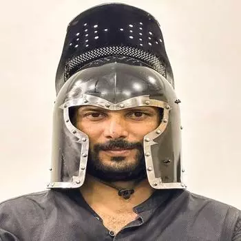 Шлем бородатый Шлем бородатый с забралом Шлем средневековый стальной шлем с внутренней подкладкой Лучший подарок