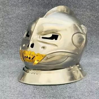 Шлем-череп демонического призрачного лица Шлем-череп лица Идеально подходит для косплея, боевого применения, коллекционирования шлемов в фэнтезийных LARP-играх