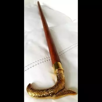 Шлем для дайвинга с головой орла в классическом стиле, коричневая деревянная трость для ходьбы