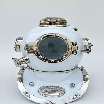 Шлем для дайвинга Scuba SCA Divers 45,72 см ВМС США Mark V Deep Marine Divers, одаренный 45.72 cm белый