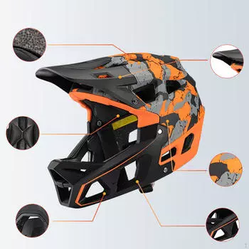 Шлем для езды на велосипеде для мужчин и женщин, вентиляция, дышащий, амортизация, аксессуары для велоспорта M оранжевый