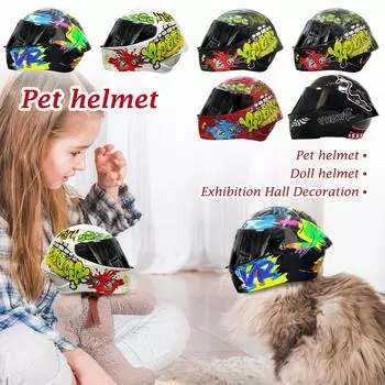 Шлем для питомца Игрушечная модель шлема Украшения Мотоцикл Кукла Медведь Шлем Украшения One Size