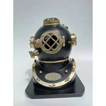 Шлем для подводного плавания | Глубоководный шлем | Водолазный шлем марки V | Черный старинный морской водолазный шлем Реплика чёрный