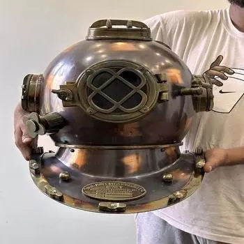 Шлем для подводного плавания Scuba Commando Mark V, 18 дюймов, шлем для подводного плавания с деревянной основой, декоративный морской шлем ~ Лучший декоративный подарок