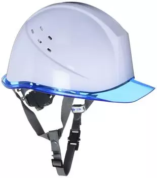 Шлем для работы ПК прозрачный козырек с вентиляционными отверстиями защита от дождя для предотвращения скольжения SC11PCLV RA [Midori Anzen] белый/синий