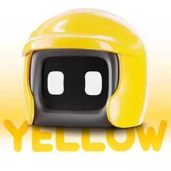 Шлем, игрушечная машинка, машинка-робот, игрушка, подарок One Size жёлтый