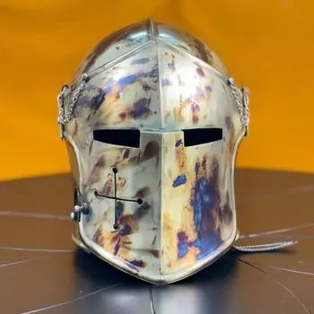 Шлем коммандос барбута средневековый рыцарский доспех 18 калибра мягкая сталь шлем воина косплей забрало барбута для коллекционеров на Хэллоуин