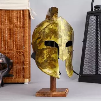 Шлем коммандос великого царя Леонидаса — аутентичная реплика фильма «Спарта 300» с детальным дизайном для коллекционеров и косплея