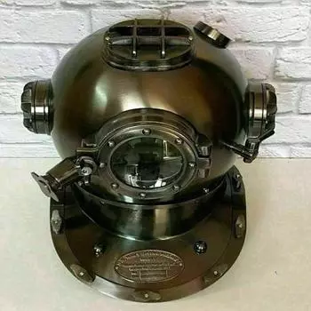 Шлем Scuba US Navy Deep Sea Marine Diving Helmet – Vintage Brass, 42 CM, Морской декор как
