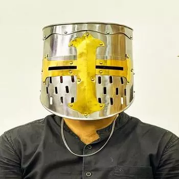 Шлем тамплиера, латунный крест, средневековый стальной шлем с внутренней подкладкой, лучший подарок для него