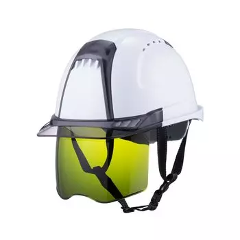 Шлем TOYO SAFETY Shield Venti Plus с пенополистиролом белый/дымчатый/зеленый (#3 Стандарт) №391F-SG
