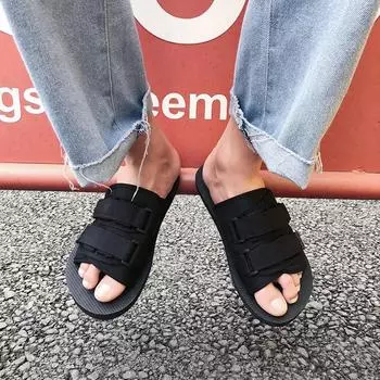 Шлепанцы для взрослых, женская домашняя обувь, модные летние удобные мужские тапочки, женские повседневные пляжные сандалии на платформе, K722 XXL