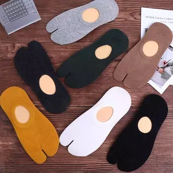 Шлепанцы, дышащие хлопковые мужские и женские летние чулочно-носочные изделия, носки с двумя пальцами, носки с разрезом, короткая трубка