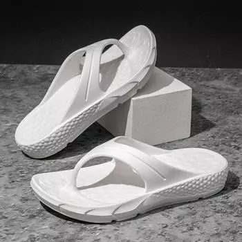 Шлепанцы из ЭВА Модные Повседневные С горным узором Парные шлепанцы Противоскользящие Износостойкие Шлепанцы для сухой и влажной погоды 36-37 белый