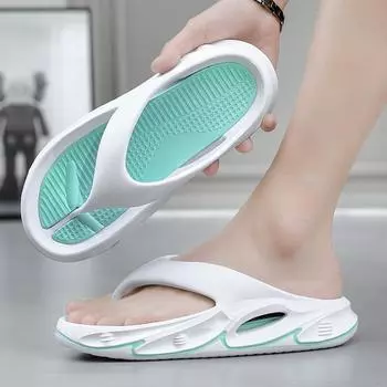 Шлепанцы летние новые толстые подошвы клип носок легкие и удобные повседневные спортивные пляжные тапочки мужские тапочки 36-37 синий/белый