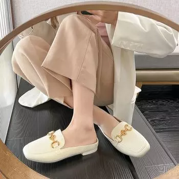 Шлепанцы мягкие летние 2024 с каблуком женские тапочки и босоножки женские плоские туфли белые мюли желе дизайнерские уникальные обычные 39 36