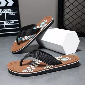 Шлепанцы мужские летние 2025 года, новые, в комплекте угловые тапочки для ванной и дома, шлепанцы 39 чёрный