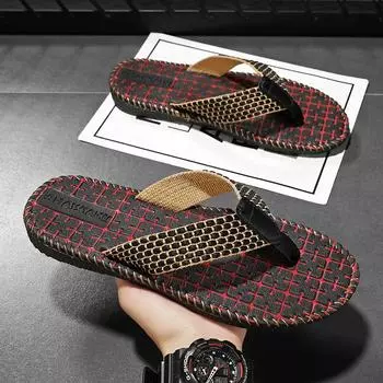 Шлепанцы мужские летние нескользящие и износостойкие холодные тапочки вьетнамские сандалии пляжная обувь для отдыха на природе 39