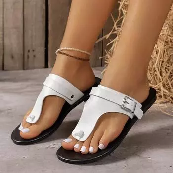 Шлепанцы на плоской подошве с застежкой на носок, шлепанцы, женские пляжные сандалии, летние модные повседневные прогулочные сандалии 36 светло-коричневого