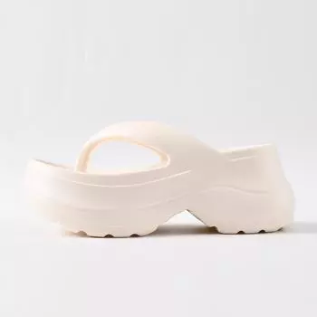 Шлепанцы на толстой подошве женские летние нескользящие и дезодорирующие шлепанцы с маленьким зажимом для талии женские 35-36 белый