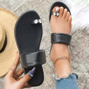Шлепанцы Шлепанцы Женская обувь Летние тапочки Женские сандалии Уличные тапочки Женская обувь Пляжные тапочки на плоской подошве Zapatos De Mujer 36 чёрный