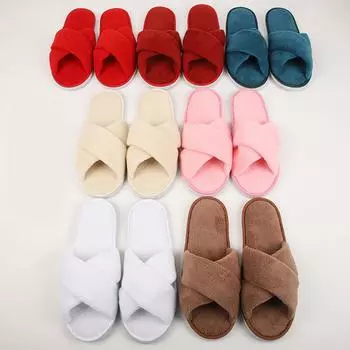 Шлепанцы Тапочки для гостей Мокасины Тапочки Свадебные туфли Нескользящие Однотонные Четыре сезона Домашние тапочки для гостиниц Домашняя обувь One Size