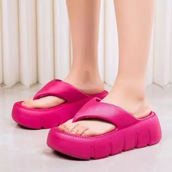 Шлепанцы женские летние уличные женские модные простые нескользящие пляжные тапочки с толстой подошвой 36-37 белый