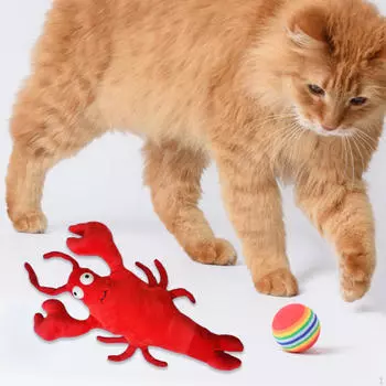 Шлепающаяся игрушка-лобстер, забавная имитация покачивания для упражнений в помещении, движущийся кикер, домашнее животное, кошка