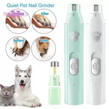 Шлифмашинка для когтей для домашних животных, перезаряжаемая, 2-скоростная, с низким уровнем шума, зарядка через USB — портативный триммер для когтей для собак зелёный