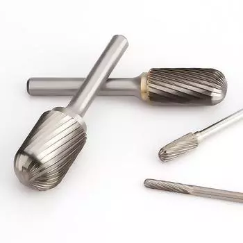 Шлифовальная головка из карбида вольфрама, 1 шт., цилиндрическая шаровая фреза с одним пазом типа С, вращающийся напильник по дереву