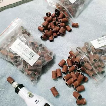 Шлифовальные ленты для дизайна ногтей, электрическая дрель для ногтей, шлифовальная машина для маникюра и педикюра, фрезы 80 120 180 Песочное кольцо 80#