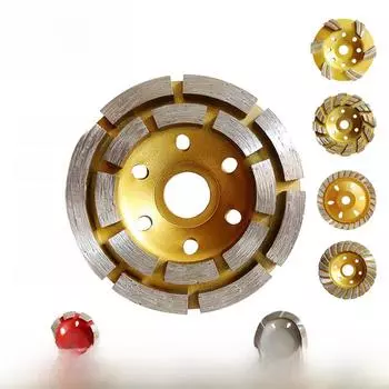 Шлифовальный диск Haowo 100 с порошковой шпатлевкой, конструкция турбины с двумя канавками, алмазная шлифовальная чаша Fine 80-16 Clear Bottom Wheel серебряный