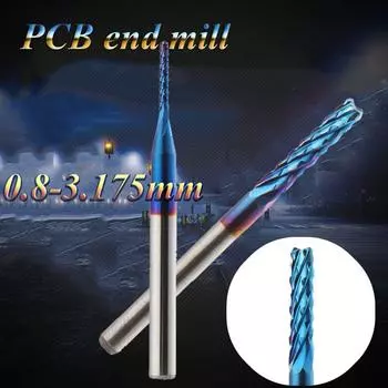 Шлифование, гравировка, резка, фреза с синим титановым покрытием, твердосплавная концевая фреза, кромочная фреза