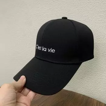 Шляпа 2025 весна новая бейсболка с жестким верхом тонкая большой обхват головы шляпа от солнца универсальная кепка с большими полями чёрный