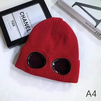 Шляпа без полей с очками для мужчин и женщин, зимняя шапка, однотонная вязаная шапка нейтрального цвета, защита ушей, шапки-бини as the picture