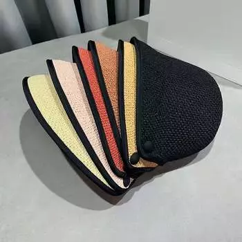 Шляпа для бассейна детская летняя пляжная солнцезащитная шляпа для защиты от солнца модная универсальная шляпа-ведро с простым лицом M56-58cm жёлтый