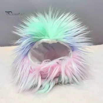 Шляпа для домашних животных, регулируемый закрепленный парик для косплея в форме льва для собак, яркий цветной костюм для собак на Хэллоуин, рождественские вечеринки, маленькие фотофестивали M