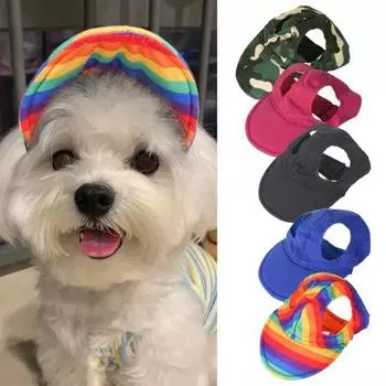 Шляпа для домашних животных, супермягкая, устойчивая к выцветанию полиэстеровая кепка с козырьком от солнца для собак, бейсбольная кепка для домашних животных S чёрный