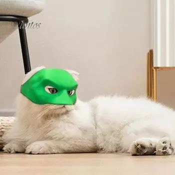 Шляпа для косплея кошки-летучей мыши, подушка для лица кота-мстителя, пластиковый костюм кошки, реквизит для вечеринки на Хэллоуин, аксессуар для переодевания S зелёный