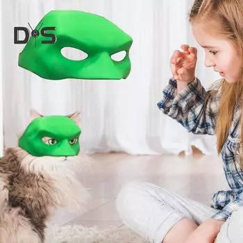 Шляпа для косплея кошки-летучей мыши, подушка для лица кота-мстителя, пластиковый костюм кошки, реквизит для вечеринки на Хэллоуин, аксессуар для переодевания S зелёный