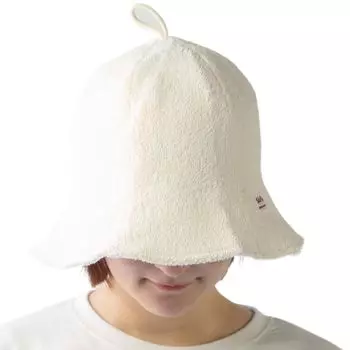 Шляпа для сауны ICHIYON, шапка для сауны, полотенце для сауны, шапка для сауны, коврик для шапки для сауны, полотенце из ткани, моющееся, полотенце из ткани, моющееся, большое, глубокое, стильное, 61 см [14+ PLUS] слоновая кость