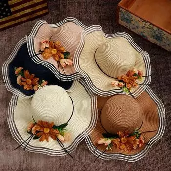 Шляпа Джокера, модная шляпа Tide, большая шляпа, соломенная шляпа, женская дорожная шляпа с цветами, летняя шляпа от солнца, пляжный навес