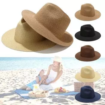 Шляпа Fedora с защитой от ультрафиолета, прочная солнцезащитная шляпа, высококачественная соломенная шляпа унисекс