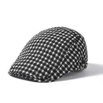 Шляпа г-жа. Японская кепка с утиным язычком для мужчин и женщин, весенне-летняя кепка от солнца, клетчатая кепка с капюшоном M. Берет M56-58cm хаки