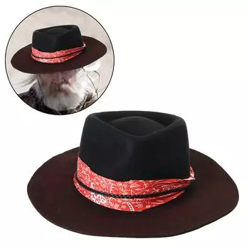 Шляпа из дистресс-шерсти для музыкального фестиваля, взрослая зимняя осенняя праздничная шляпа, унисекс, головной убор для сценического шоу, ролевой игры, вечеринки чёрный