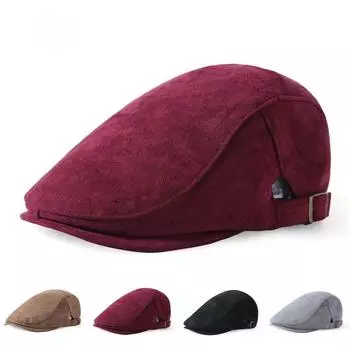 Шляпа из оленьей кожи с бархатным язычком Ins Light Plate Beret Tide для мужчин и женщин, модная шляпа от солнца Do Old Retro Forward Hat M56-58cm серый