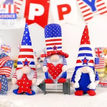 Шляпа ко Дню независимости Америки Безликий лес Кукла старика Кукла Подвеска One Size