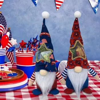 Шляпа ко Дню независимости Америки Безликий лес Кукла старика Кукла Подвеска One Size