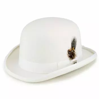Шляпа-котелок Шляпа Bousi Felt Hat Stacey Adams Derby Hat Import Ivory Autumn/Winter Brand/White (XL (59,5 см))